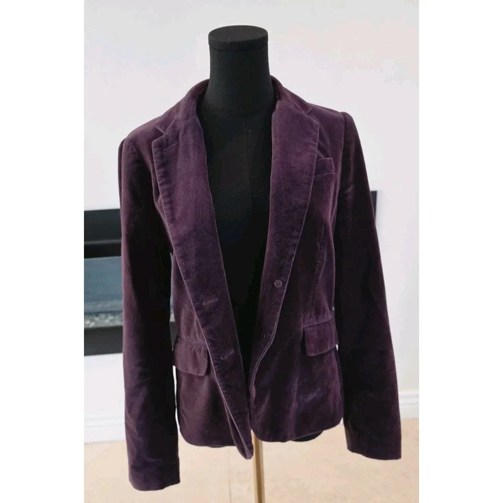 J.Crew Ecole Velvet Schoolboy Blazer Plum Preppy Old Money Timeless Style 97130